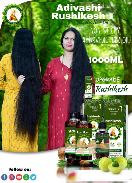 🔻1000ML Adivasi Rushikesh hair oil( Full course  )