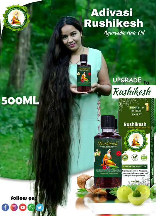 🔻500ML Adivasi Rushikesh hair oil(  4 Month course package )